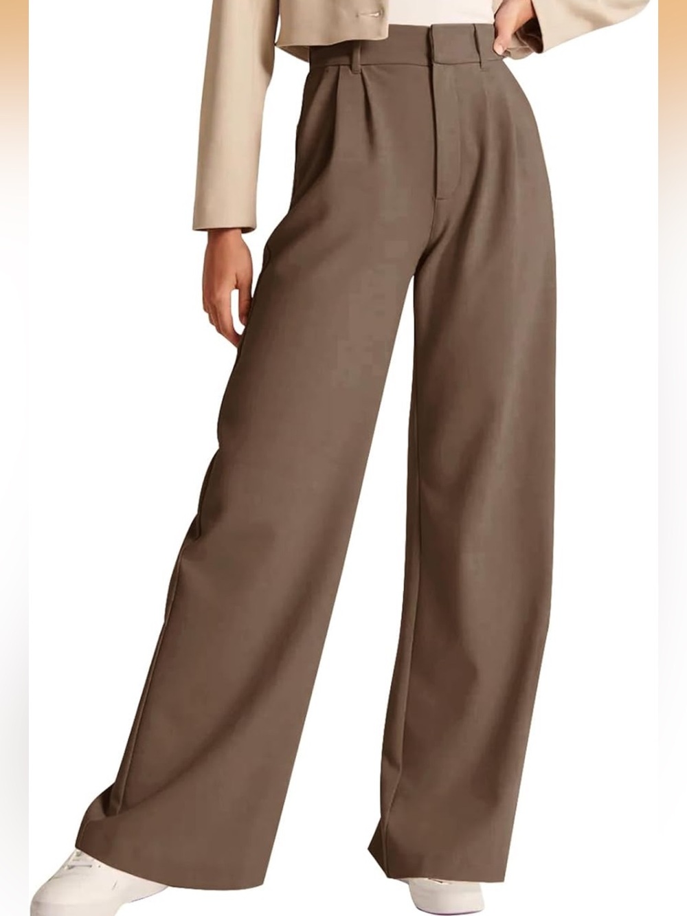 Women's Brown Wide Leg High Waisted Dress Pants Size Medium